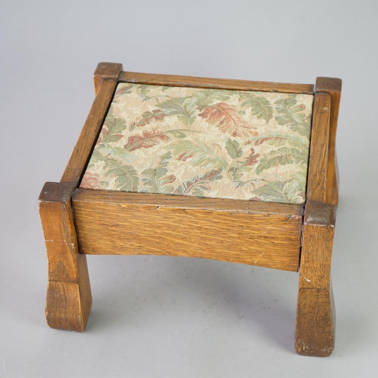 Antique Arts & Crafts Stickley Quarter Sawn Oak Footstool c1910