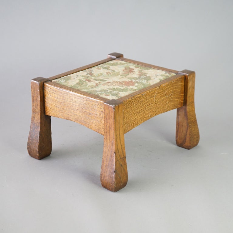 Antique Arts & Crafts Stickley Quarter Sawn Oak Footstool c1910