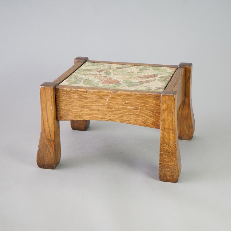 Antique Arts & Crafts Stickley Quarter Sawn Oak Footstool c1910