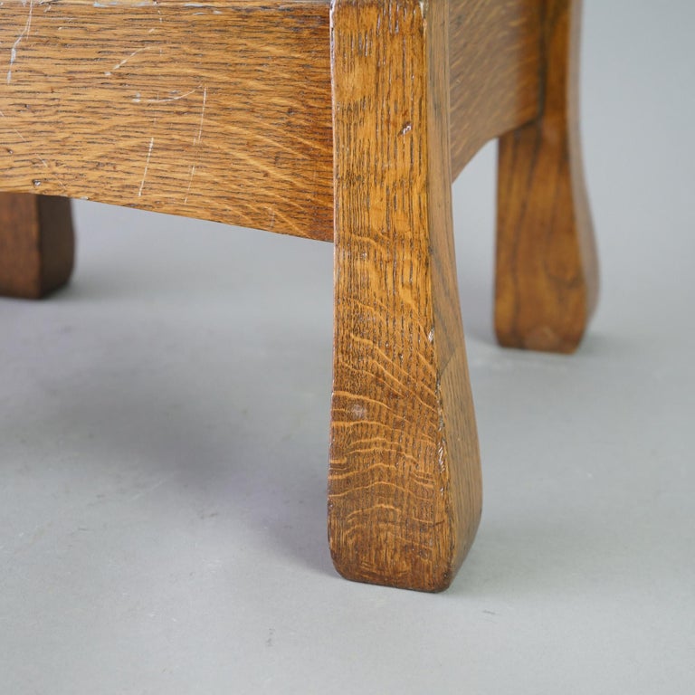 Antique Arts & Crafts Stickley Quarter Sawn Oak Footstool c1910