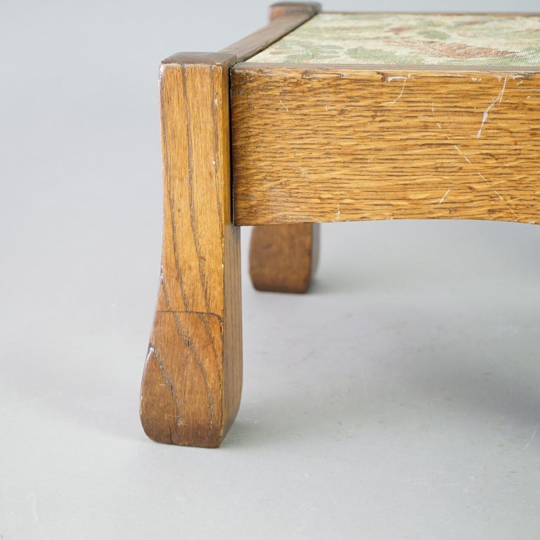 Antique Arts & Crafts Stickley Quarter Sawn Oak Footstool c1910