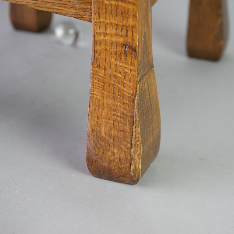 Antique Arts & Crafts Stickley Quarter Sawn Oak Footstool c1910