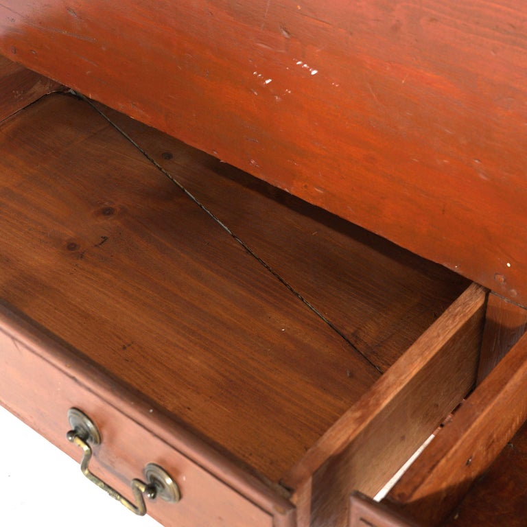 Antique Chippendale Softwood Blanket Chest with Strap Hinges C1830