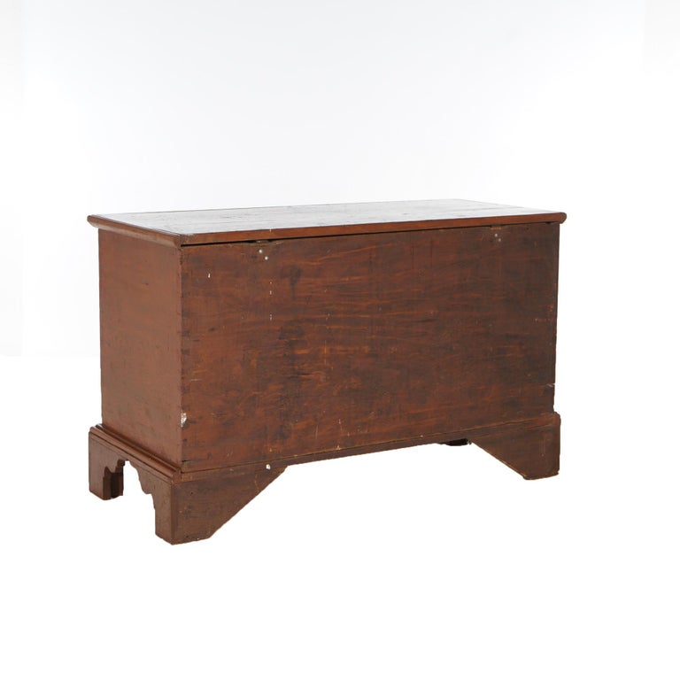 Antique Chippendale Softwood Blanket Chest with Strap Hinges C1830