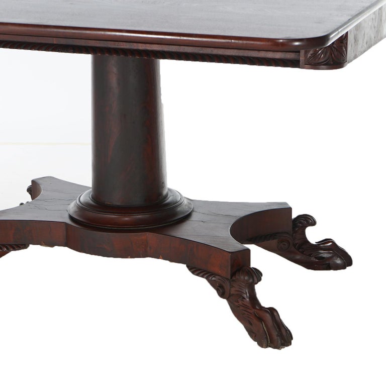 Antique American Empire Flame Mahogany Card Table Circa 1840