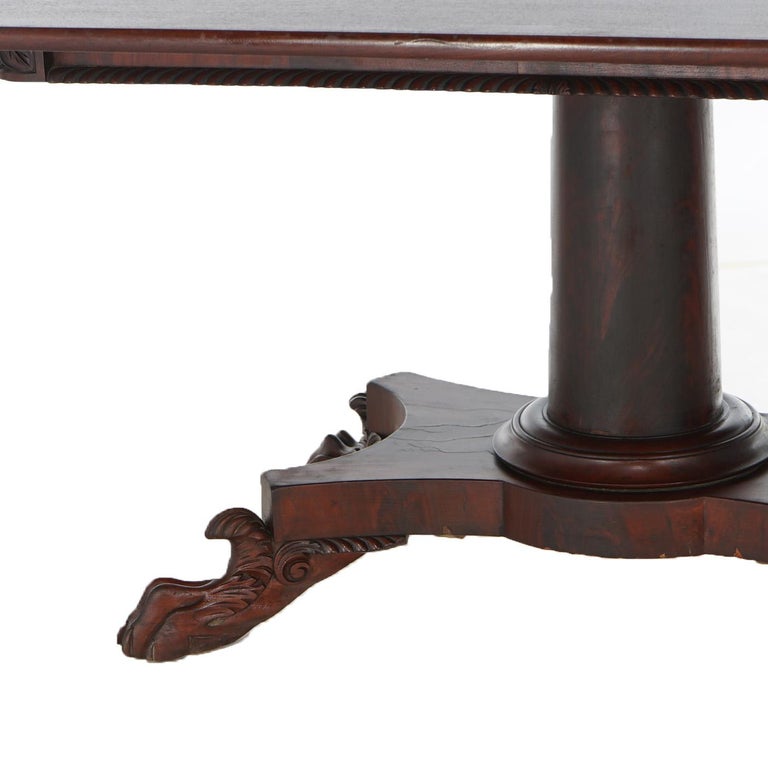 Antique American Empire Flame Mahogany Card Table Circa 1840