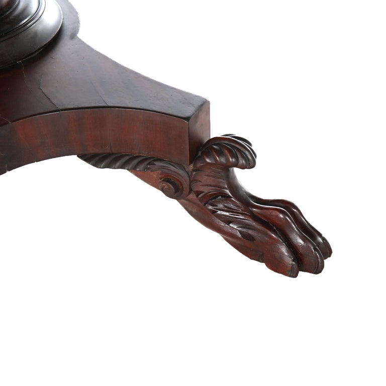 Antique American Empire Flame Mahogany Card Table Circa 1840