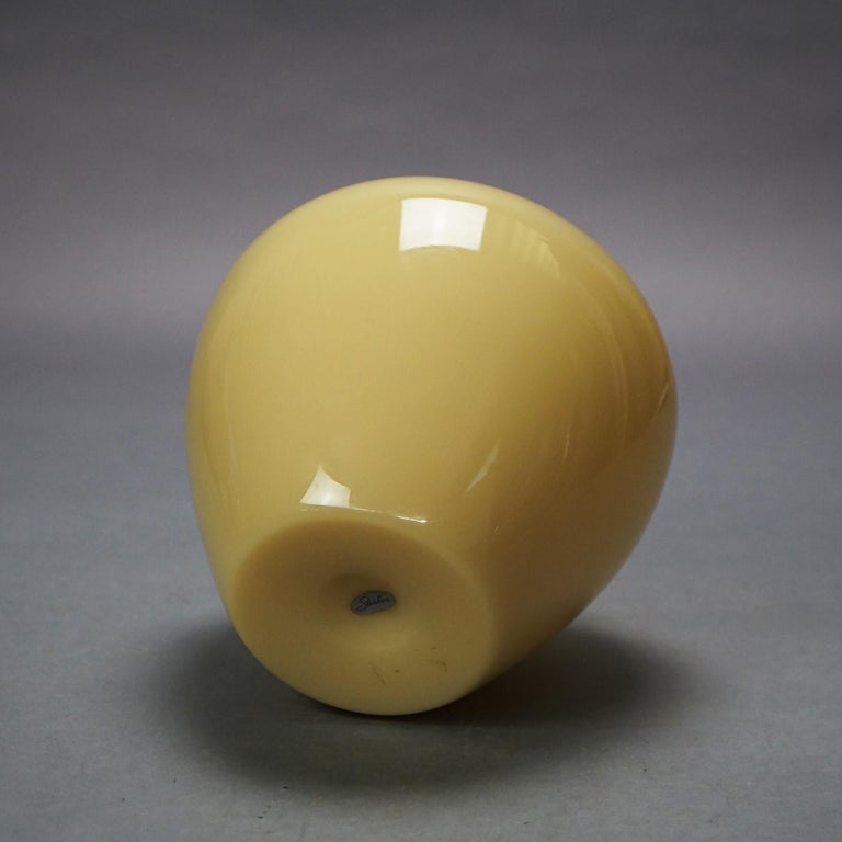 Antique Arts & Crafts Steuben Art Glass Ivory Vase with Original Label C1920