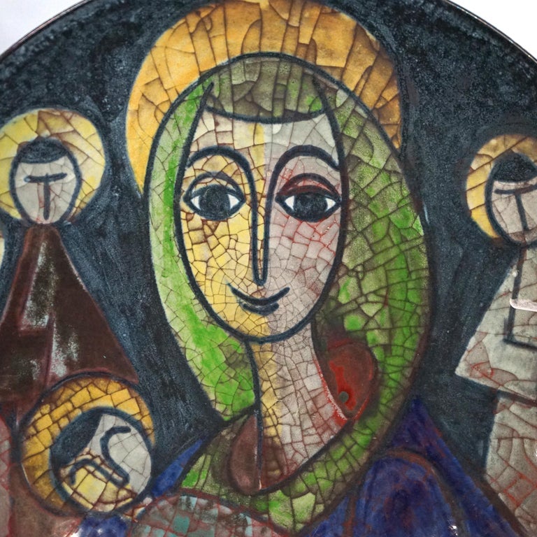 MCM Danish Michael Anderson & Sons Art Pottery Plate “Mother Mary & The Magis”