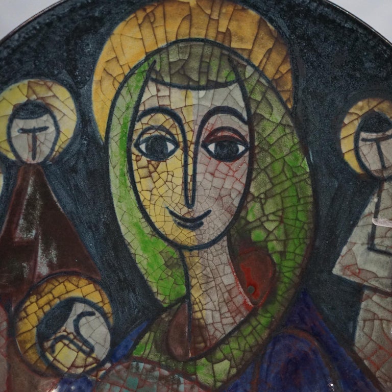MCM Danish Michael Anderson & Sons Art Pottery Plate “Mother Mary & The Magis”