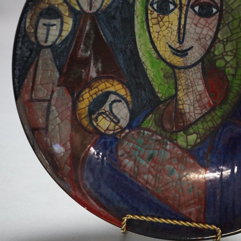 MCM Danish Michael Anderson & Sons Art Pottery Plate “Mother Mary & The Magis”