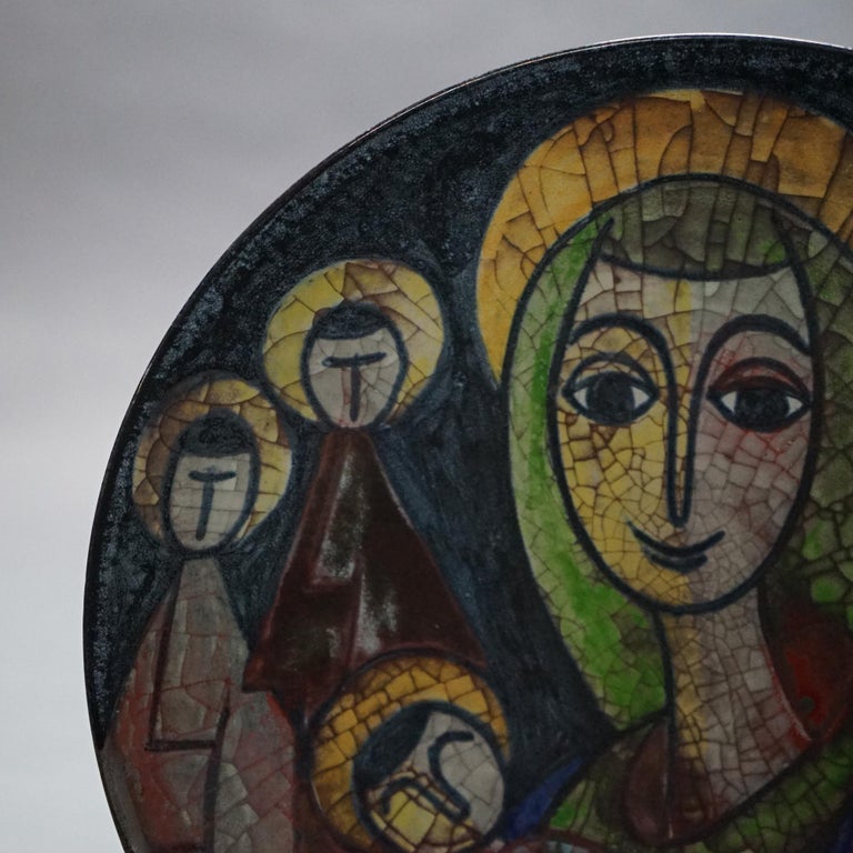 MCM Danish Michael Anderson & Sons Art Pottery Plate “Mother Mary & The Magis”
