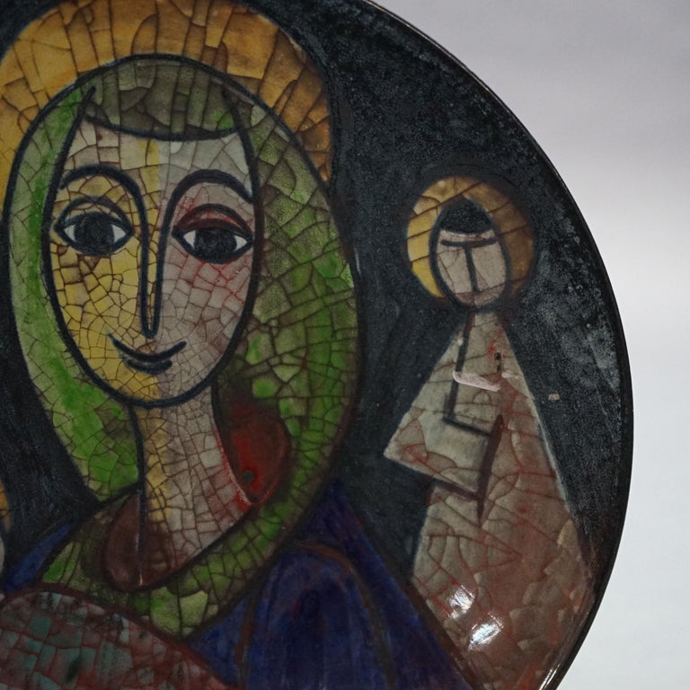MCM Danish Michael Anderson & Sons Art Pottery Plate “Mother Mary & The Magis”