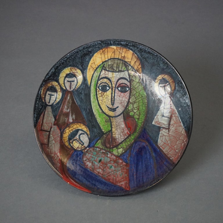 MCM Danish Michael Anderson & Sons Art Pottery Plate “Mother Mary & The Magis”