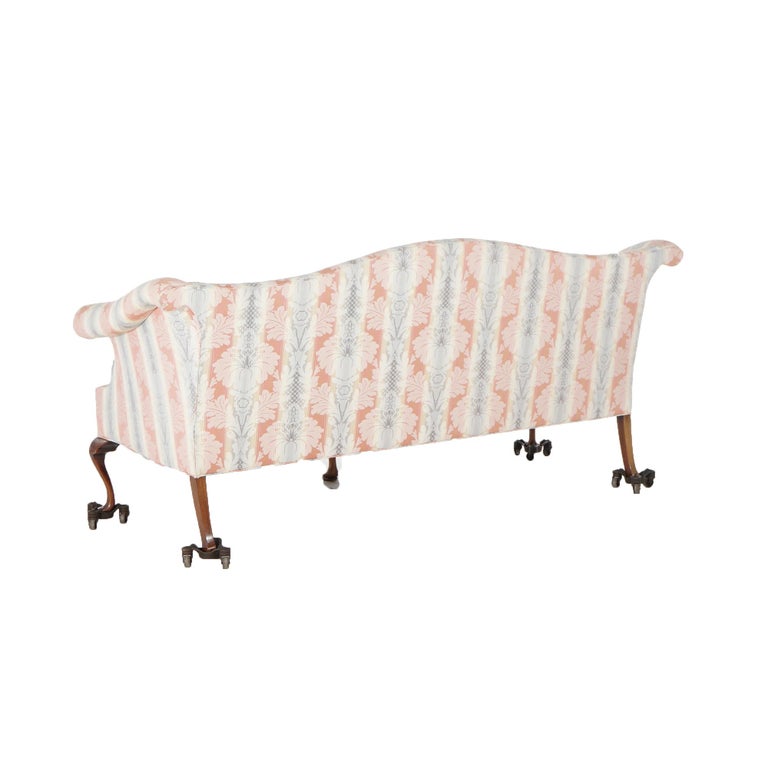 Vintage J. M. Walton Queen Anne Camel Back Upholstered Sofa 20thC