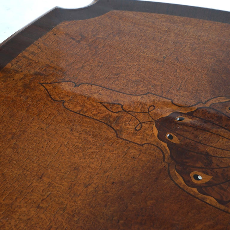 Leytens Frères Art Nouveau Inlaid Rosewood Satinwood & Burl Center Table c1900