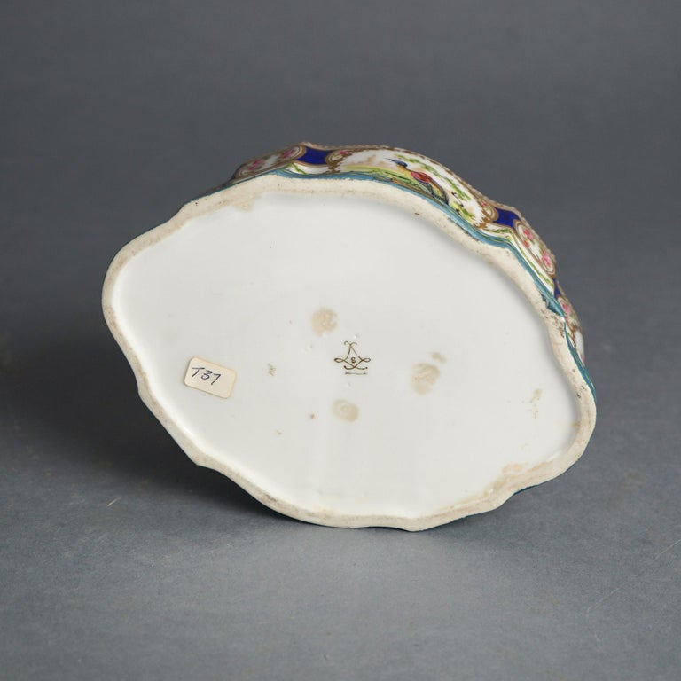 Antique Sevrés Porcelain Polychrome & Gilt Decorated Inkwell with Bird C1890
