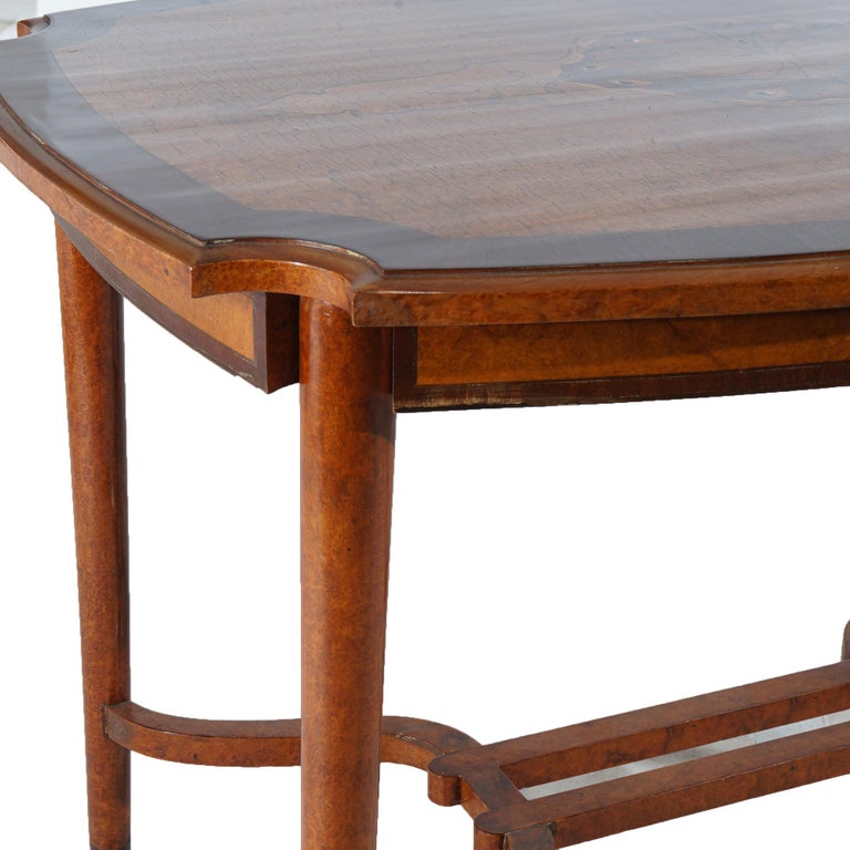 Leytens Frères Art Nouveau Inlaid Rosewood Satinwood & Burl Center Table c1900