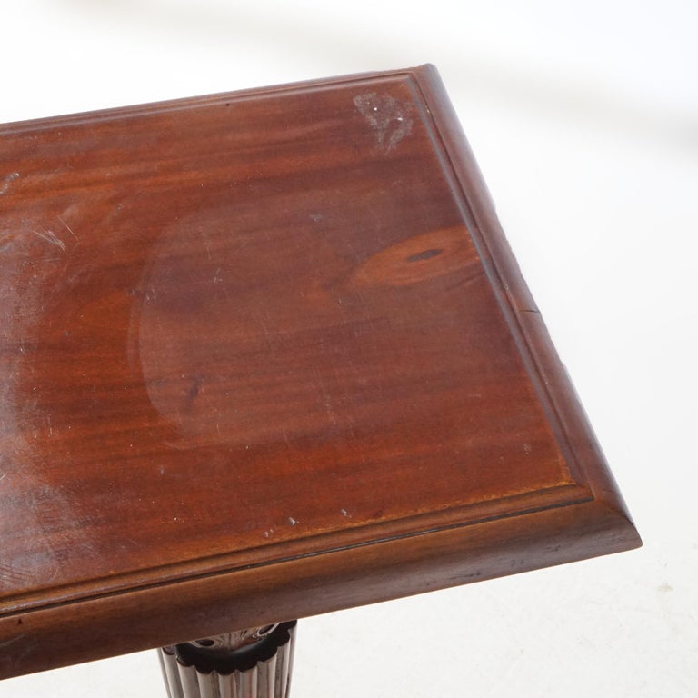 Antique Neoclassical Carved Mahogany Sculpture Display Pedestal, circa 1900