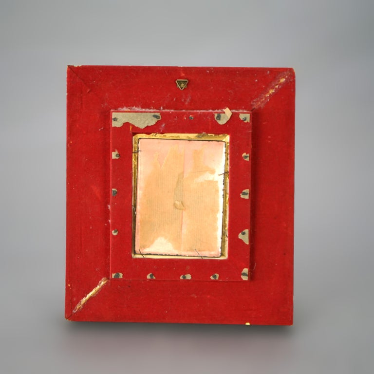 French Limoges Enamel on Copper Portrait Painting of a Woman, 20th C