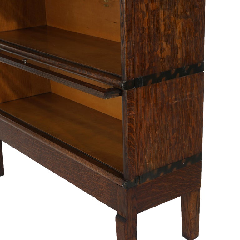 Macey Mission Style Arts And Crafts Four Stack Oak Barrister Bookcase C1910