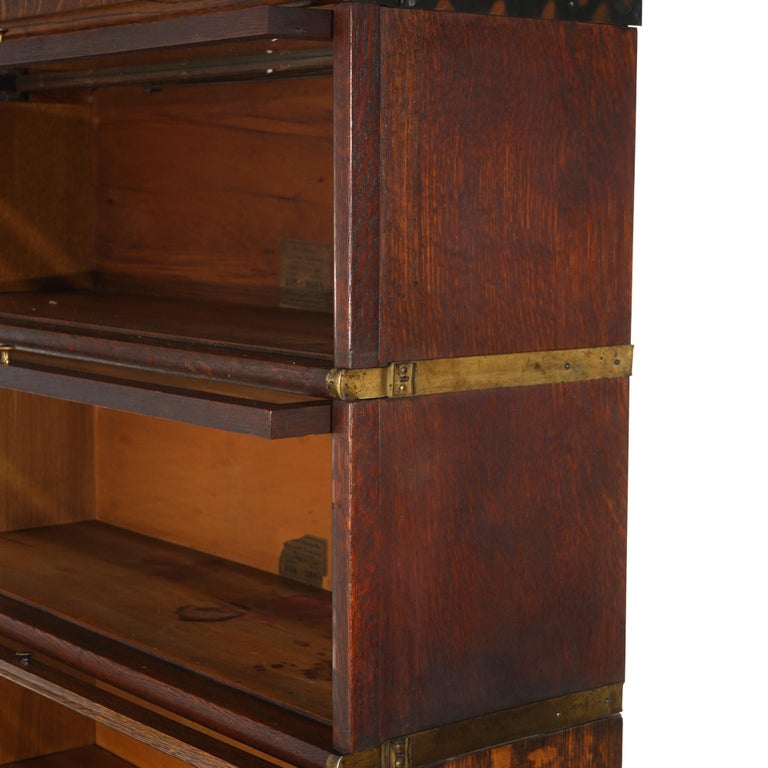 Macey Mission Style Arts And Crafts Four Stack Oak Barrister Bookcase C1910