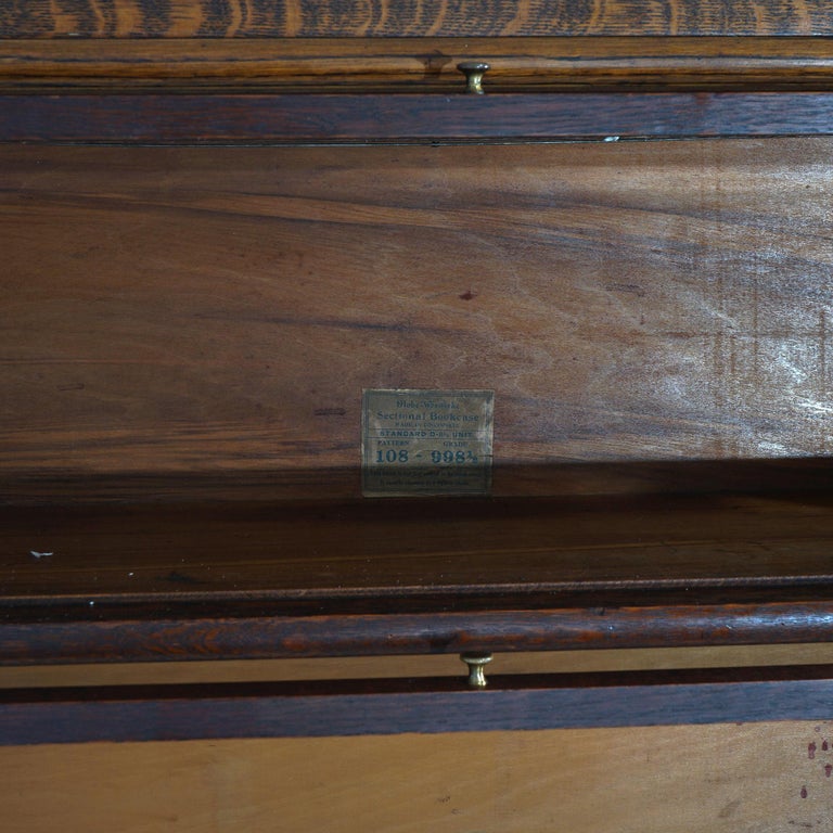 Macey Mission Style Arts And Crafts Four Stack Oak Barrister Bookcase C1910