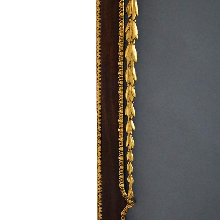 Antique Federal Mahogany & Giltwood Figural Eagle Wall Mirror 19th C