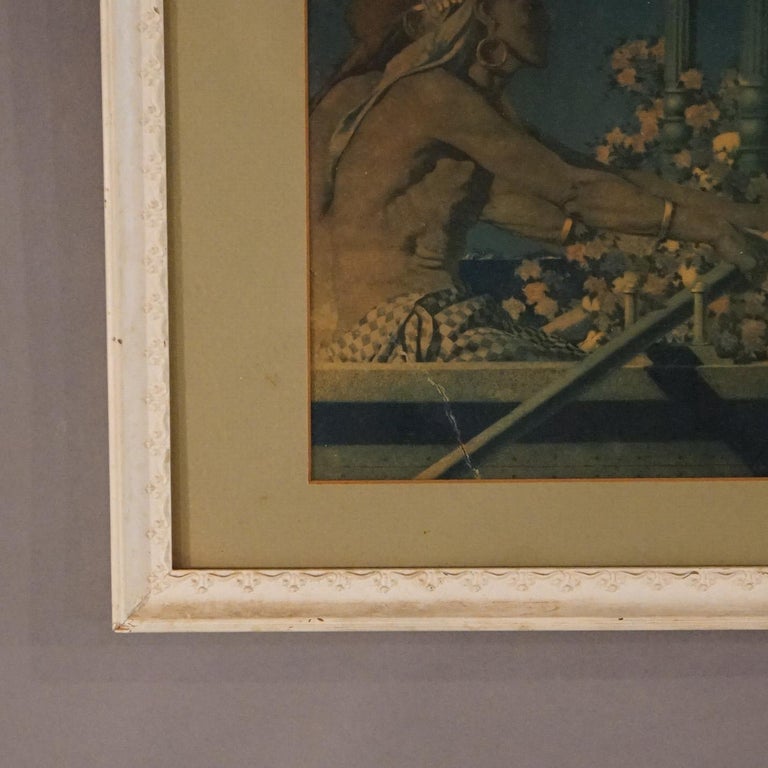 Antique Art Deco Maxfield Parrish Print of Cleopatra, Framed, C1920