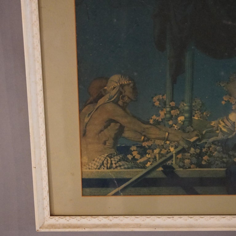 Antique Art Deco Maxfield Parrish Print of Cleopatra, Framed, C1920