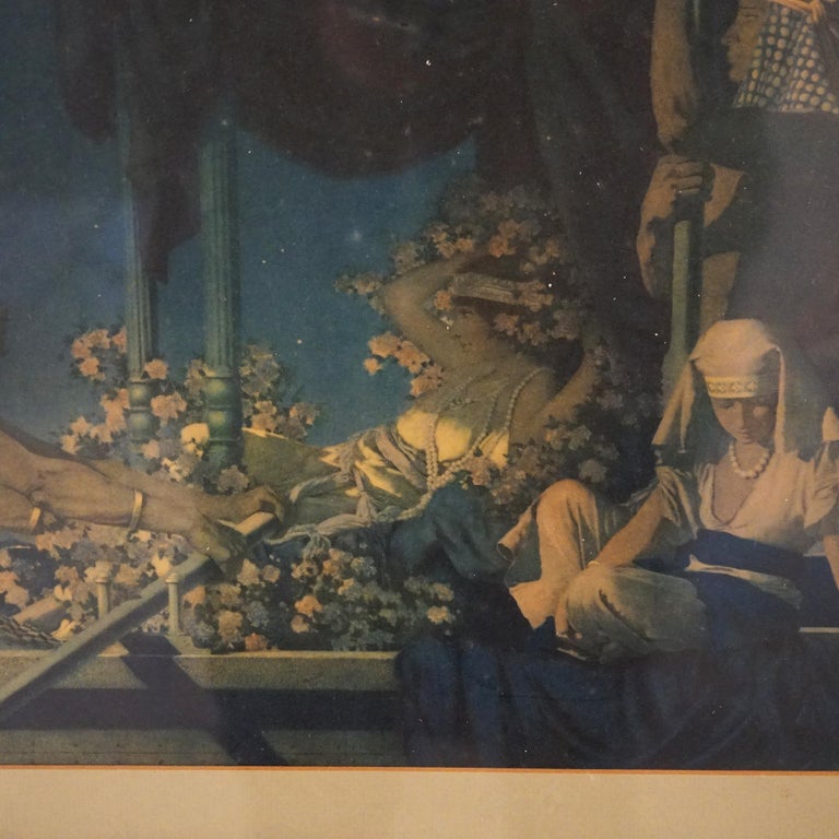 Antique Art Deco Maxfield Parrish Print of Cleopatra, Framed, C1920