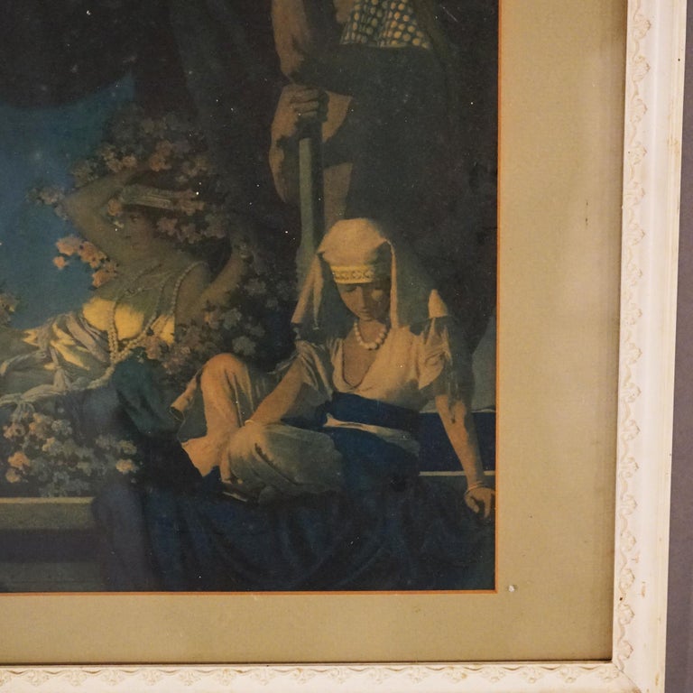 Antique Art Deco Maxfield Parrish Print of Cleopatra, Framed, C1920
