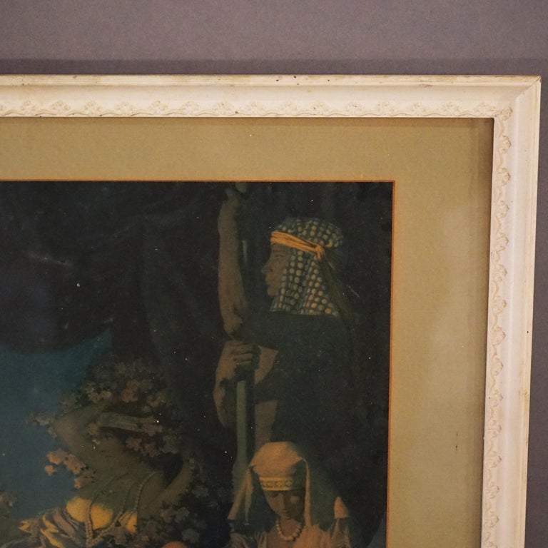 Antique Art Deco Maxfield Parrish Print of Cleopatra, Framed, C1920