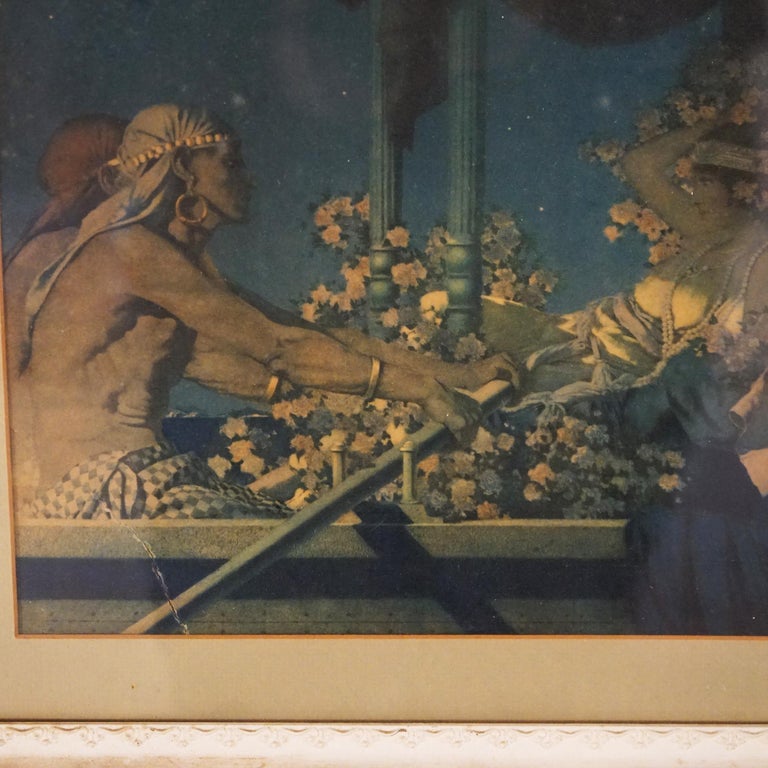 Antique Art Deco Maxfield Parrish Print of Cleopatra, Framed, C1920