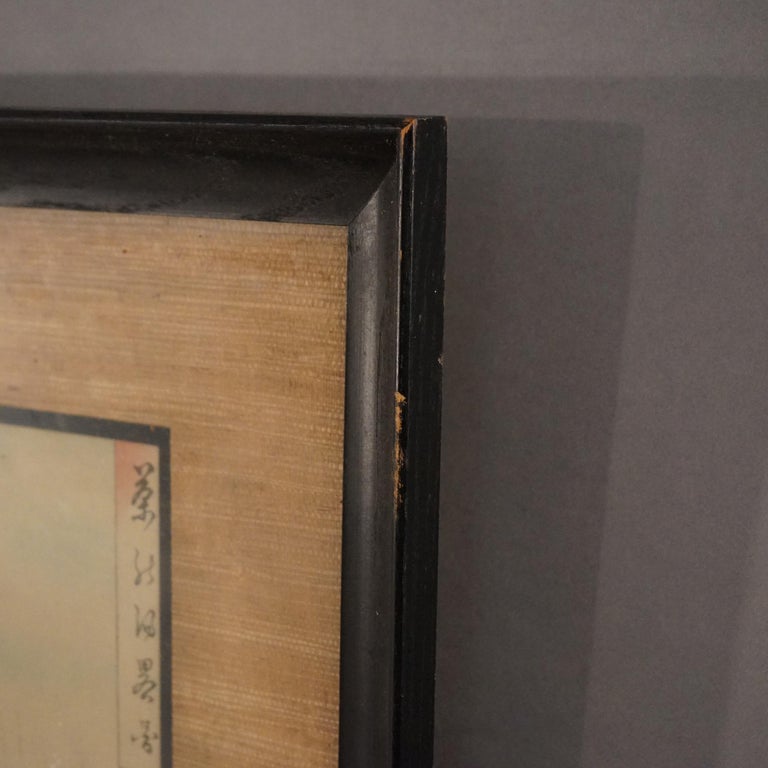 Antique Japanese Woodblock Triptych (3 Panel) Print by Toyohara, Framed, C1920