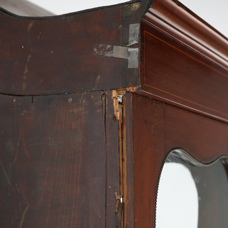 Antique Dutch Marquetry Mahogany Display Cabinet with Ormolu Mounts c1890