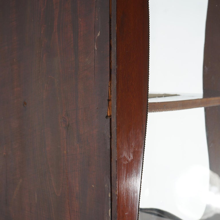 Antique Dutch Marquetry Mahogany Display Cabinet with Ormolu Mounts c1890