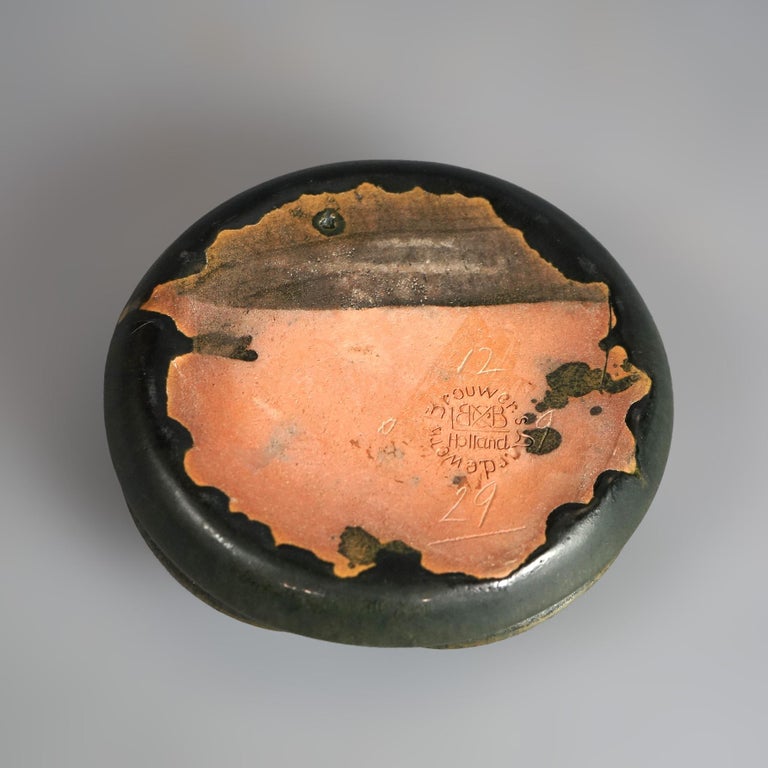 Antique Browser Art Pottery Pinched Tray C1900