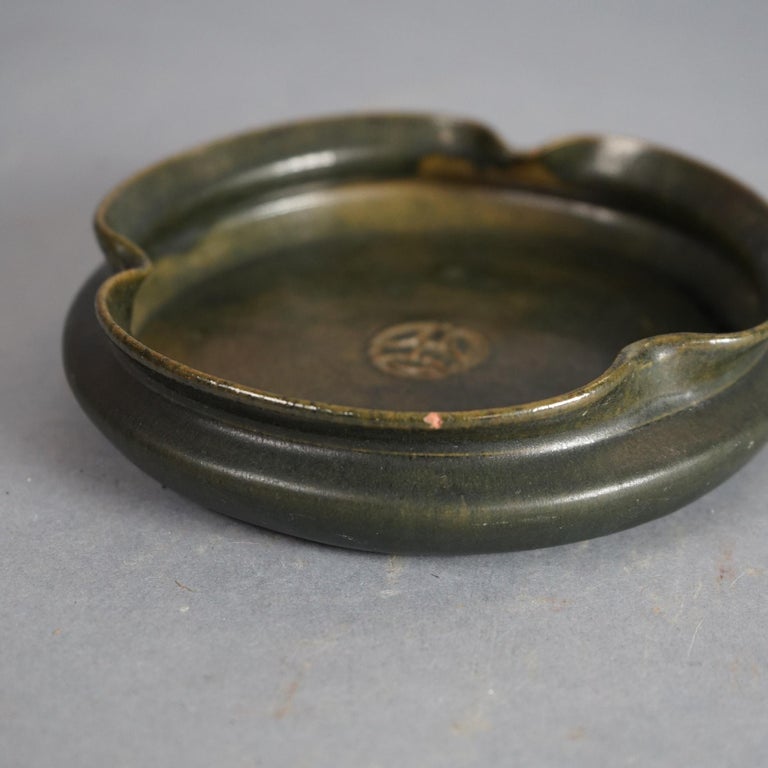 Antique Browser Art Pottery Pinched Tray C1900