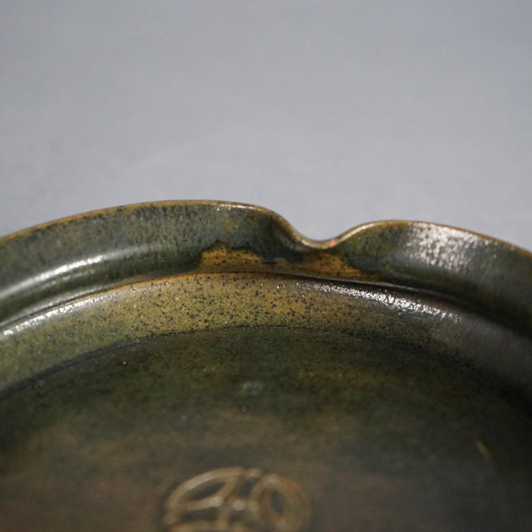 Antique Browser Art Pottery Pinched Tray C1900