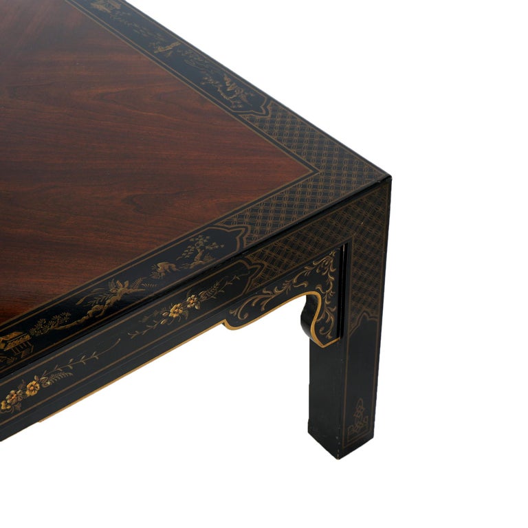 Drexel Heritage Mahogany And Ebonized Chinoiserie Decorated Low Table C1950