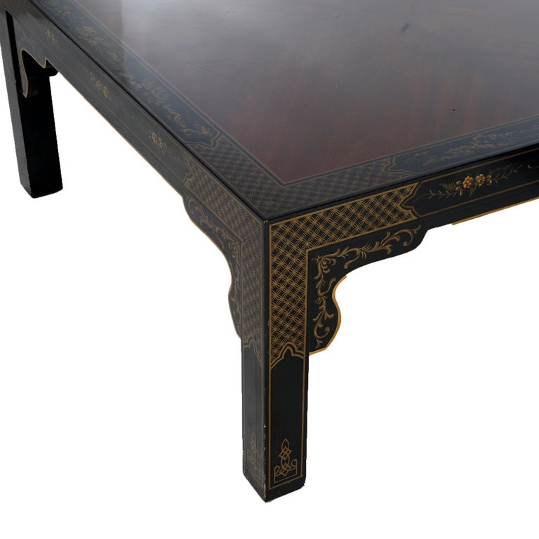 Drexel Heritage Mahogany And Ebonized Chinoiserie Decorated Low Table C1950