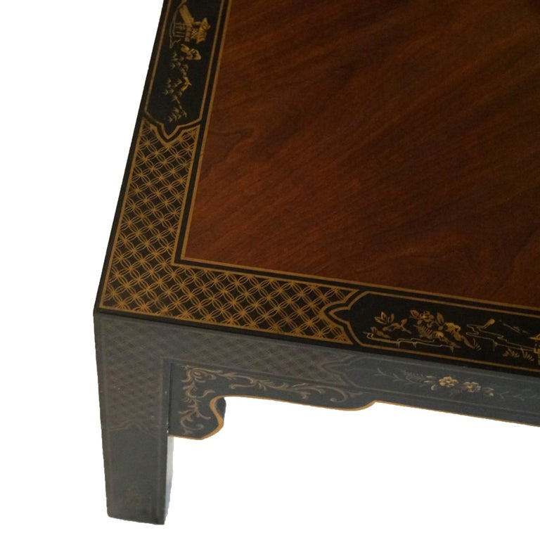 Drexel Heritage Mahogany And Ebonized Chinoiserie Decorated Low Table C1950