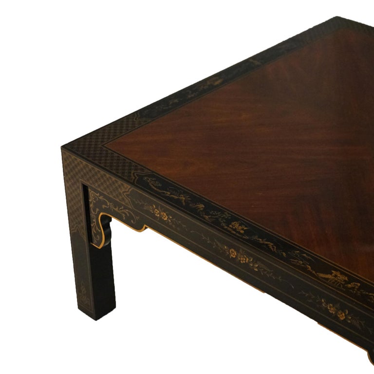 Drexel Heritage Mahogany And Ebonized Chinoiserie Decorated Low Table C1950