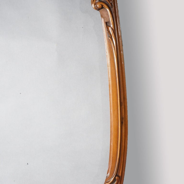 Antique Pair of French Louis XIV Style Carved Mahogany Mirrors, circa 1930