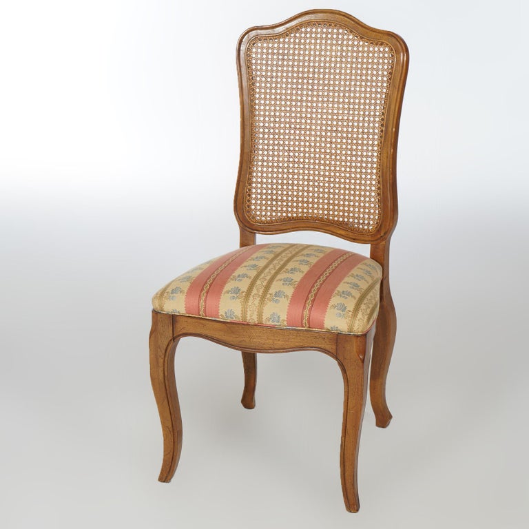 Six French Louis XIV Style Mahogany & Cane Dining Chairs 20th C
