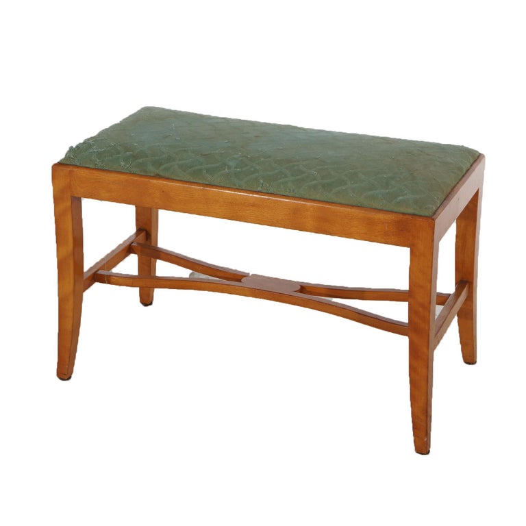 Vintage Waterfall Carved Satinwood Dressing Table with Bakelite Handles c1940
