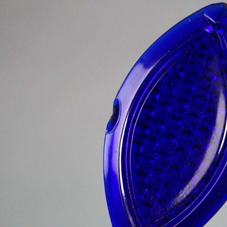 Aurel Art Deco Cobalt Blue Glass Perfume Bottles with Stoppers C1930