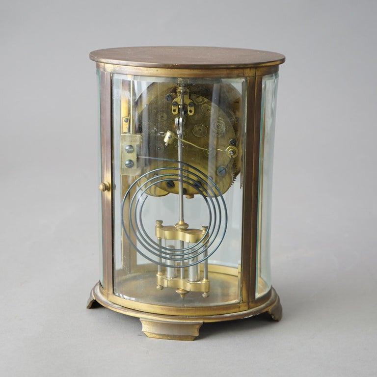 Antique Seth Thomas Oval Mantel Clock with Crystal Case