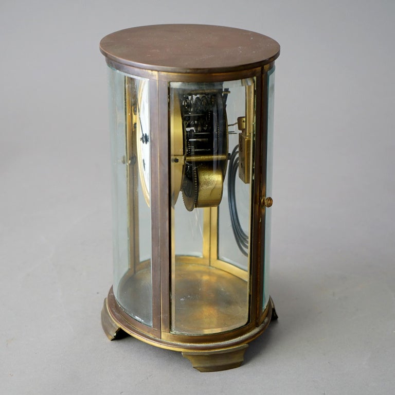 Antique Seth Thomas Oval Mantel Clock with Crystal Case